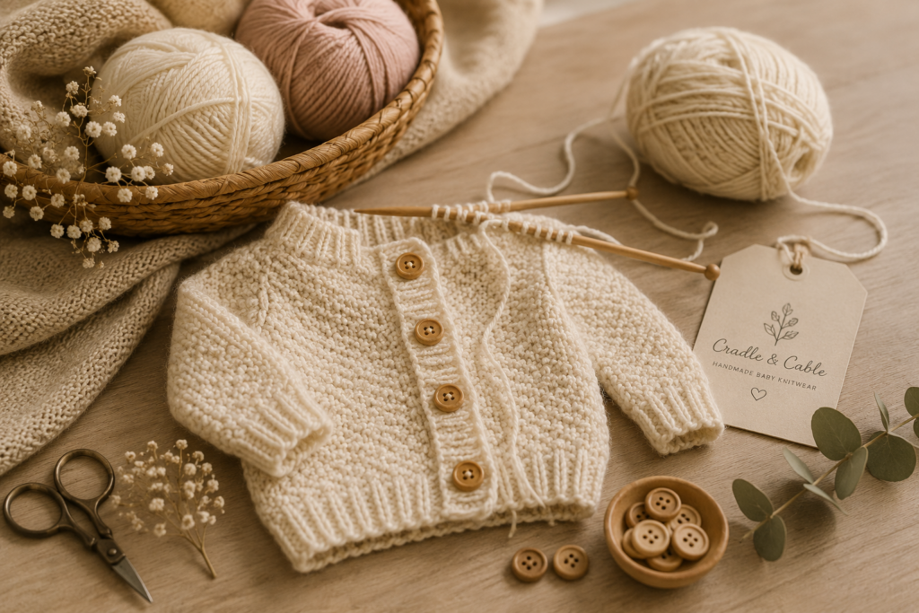 Handmade baby knitwear brand Cradle and Cable